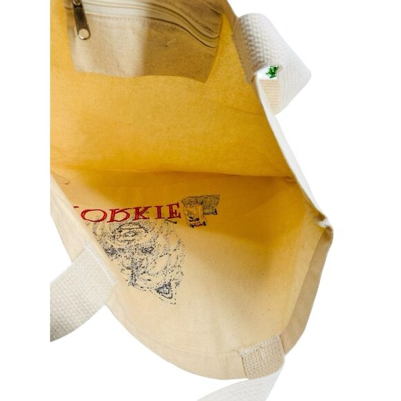 Handmade Embroidered Yorkie Yorkshire Terrier Dog Breed Tote Bag Natural Canvas - Picture 5 of 8